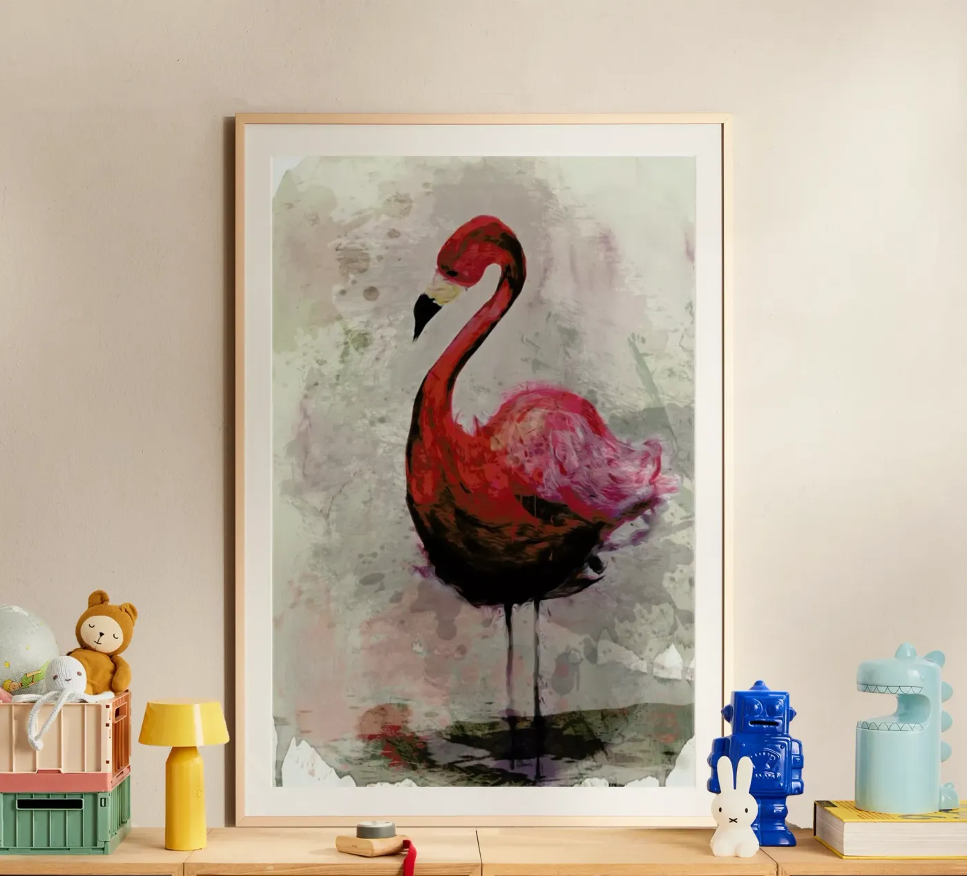 Flamingo poster van Sabrina Ziegenhorn