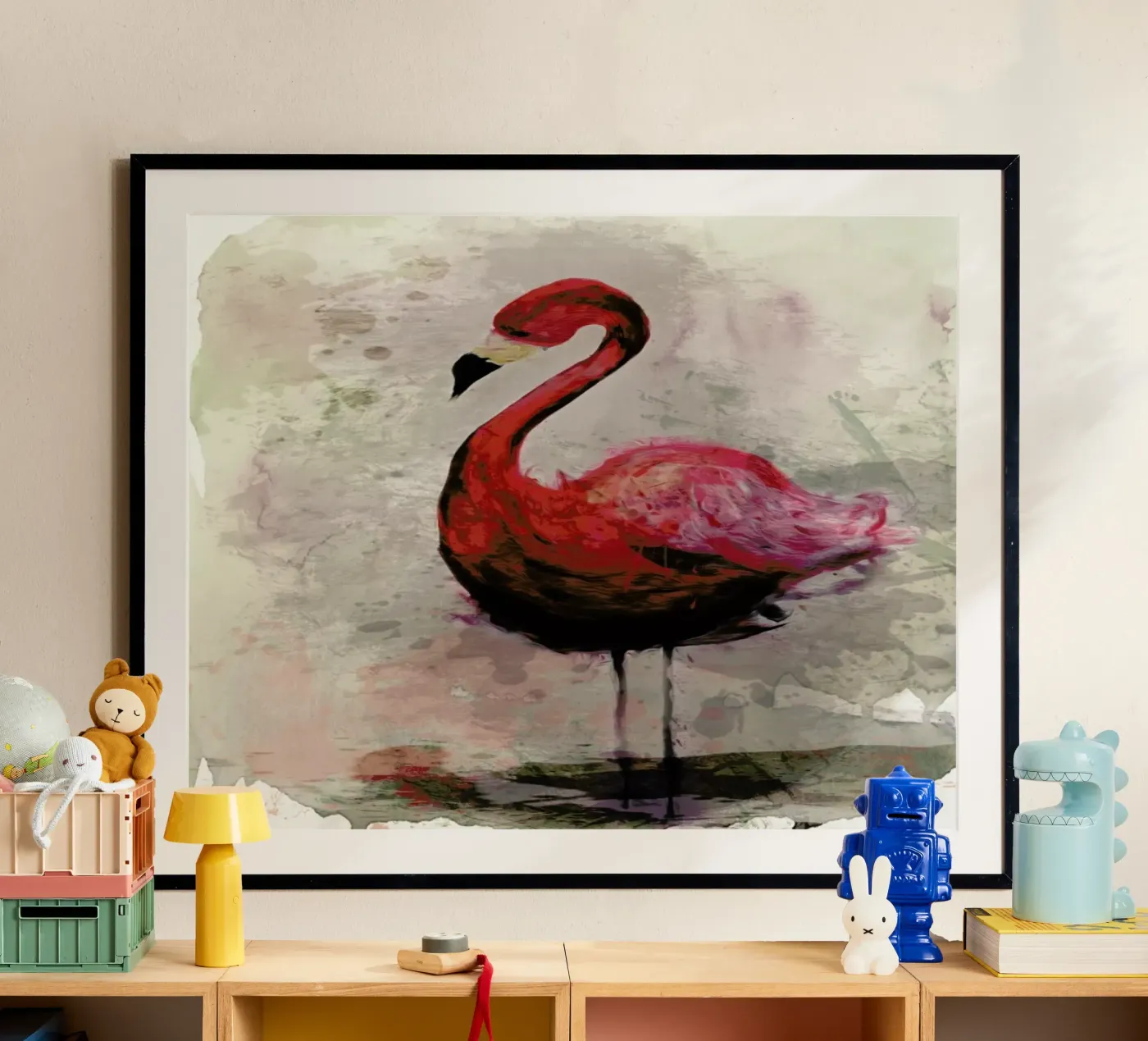 Flamingo poster van Sabrina Ziegenhorn