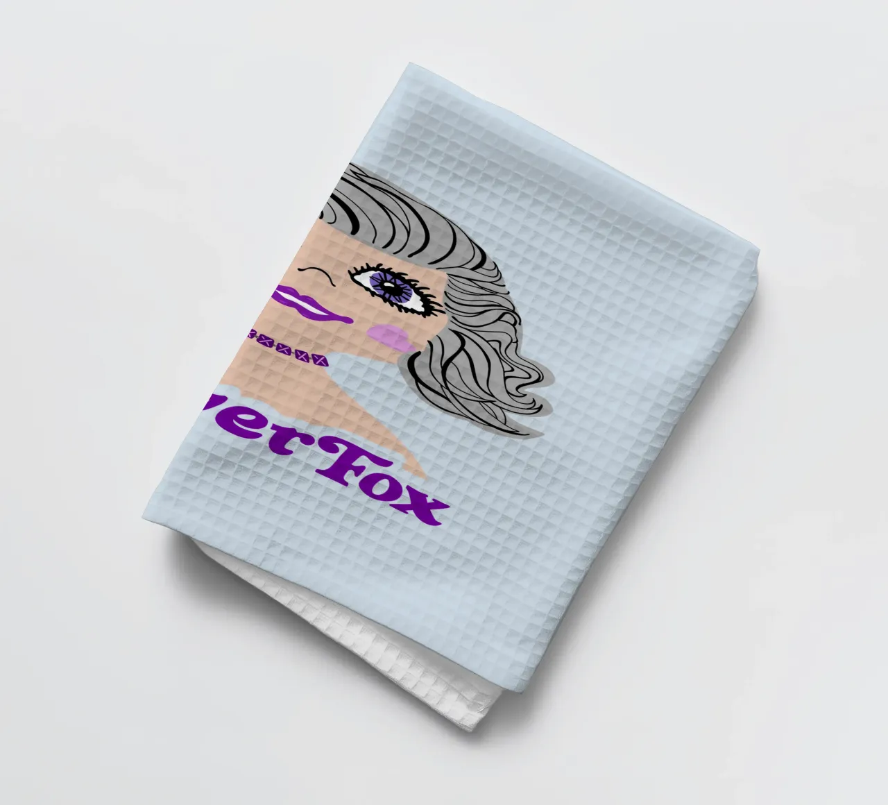 Cheveux gris Silver Fox Retro style torchon de DYDesign