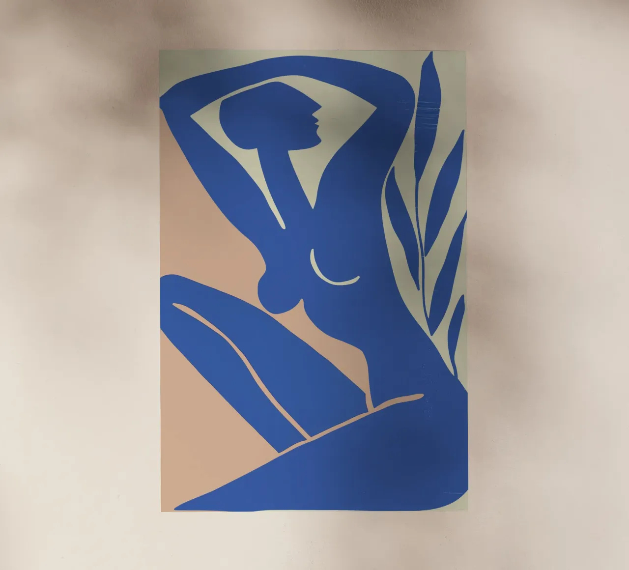 Mujer desnuda azul | Estilo gráfico minimalista abstracto lámina retroiluminada de Autofocus