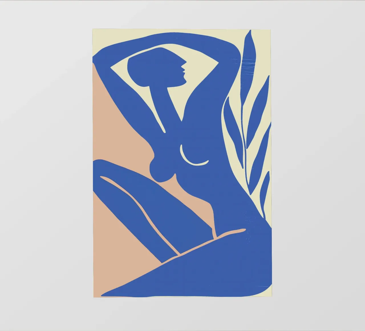 Mujer desnuda azul | Estilo gráfico minimalista abstracto lámina retroiluminada de Autofocus