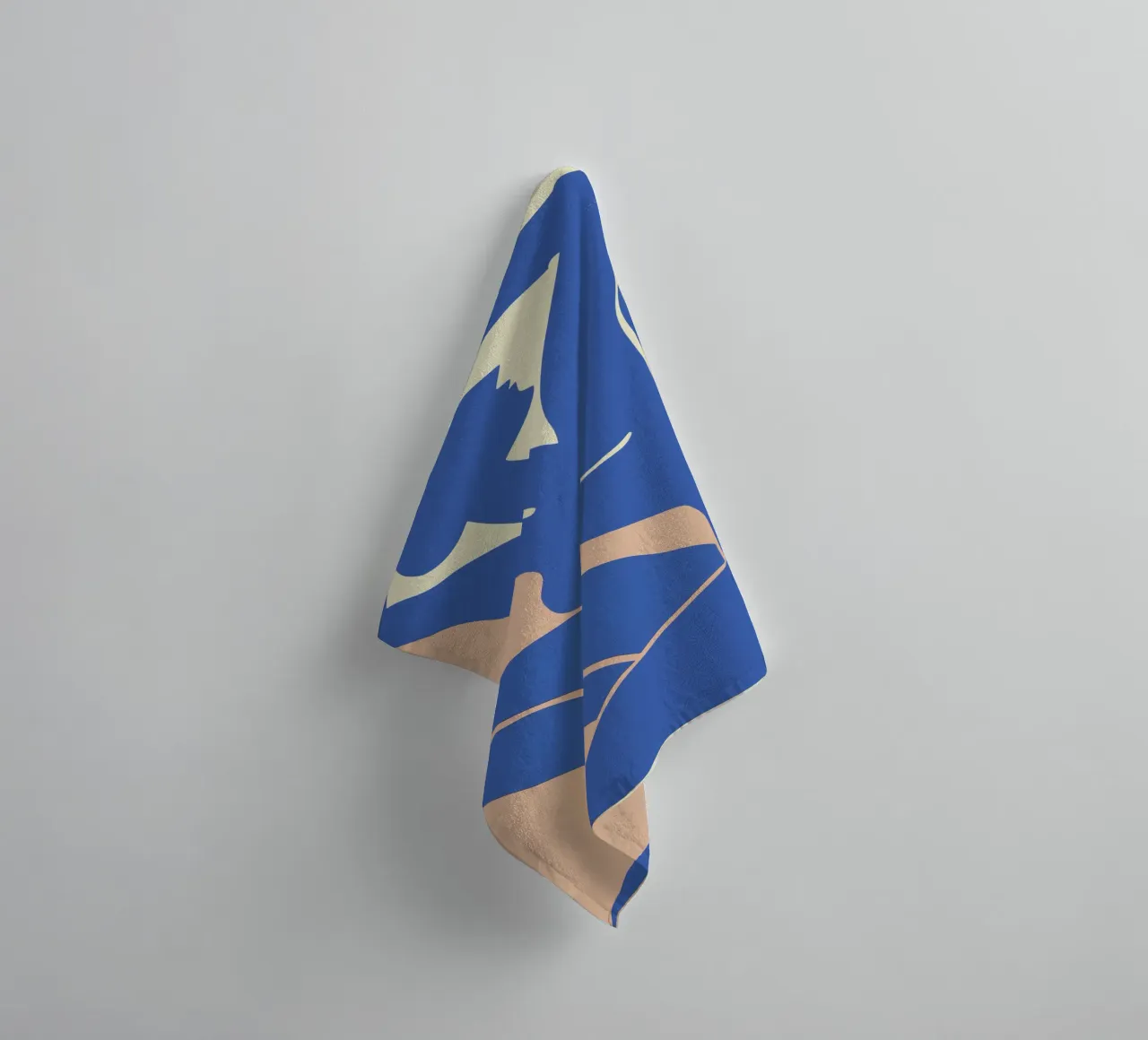Donna nuda blu e stile grafico astratto minimalista asciugamano da bagno da Autofocus