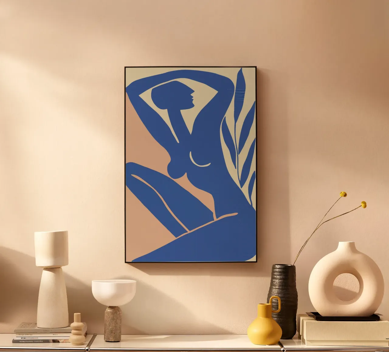 Mujer desnuda azul | Estilo gráfico minimalista abstracto aluminio dibond de Autofocus