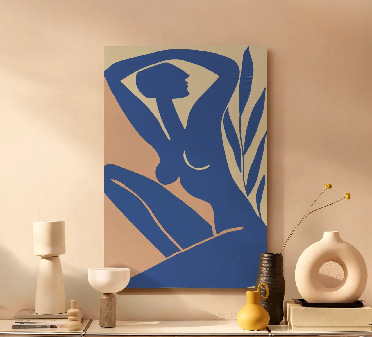 Mujer desnuda azul | Estilo gráfico minimalista abstracto aluminio dibond de Autofocus