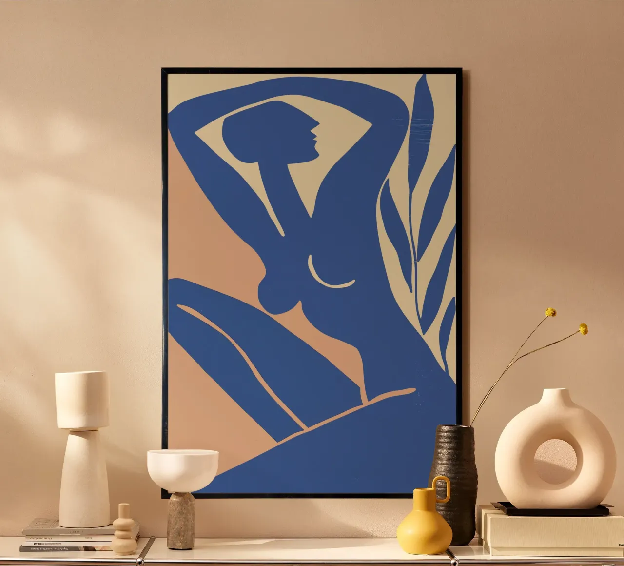 Blue Nude Woman | Abstract Minimalist Graphic Style poster by Autofocus