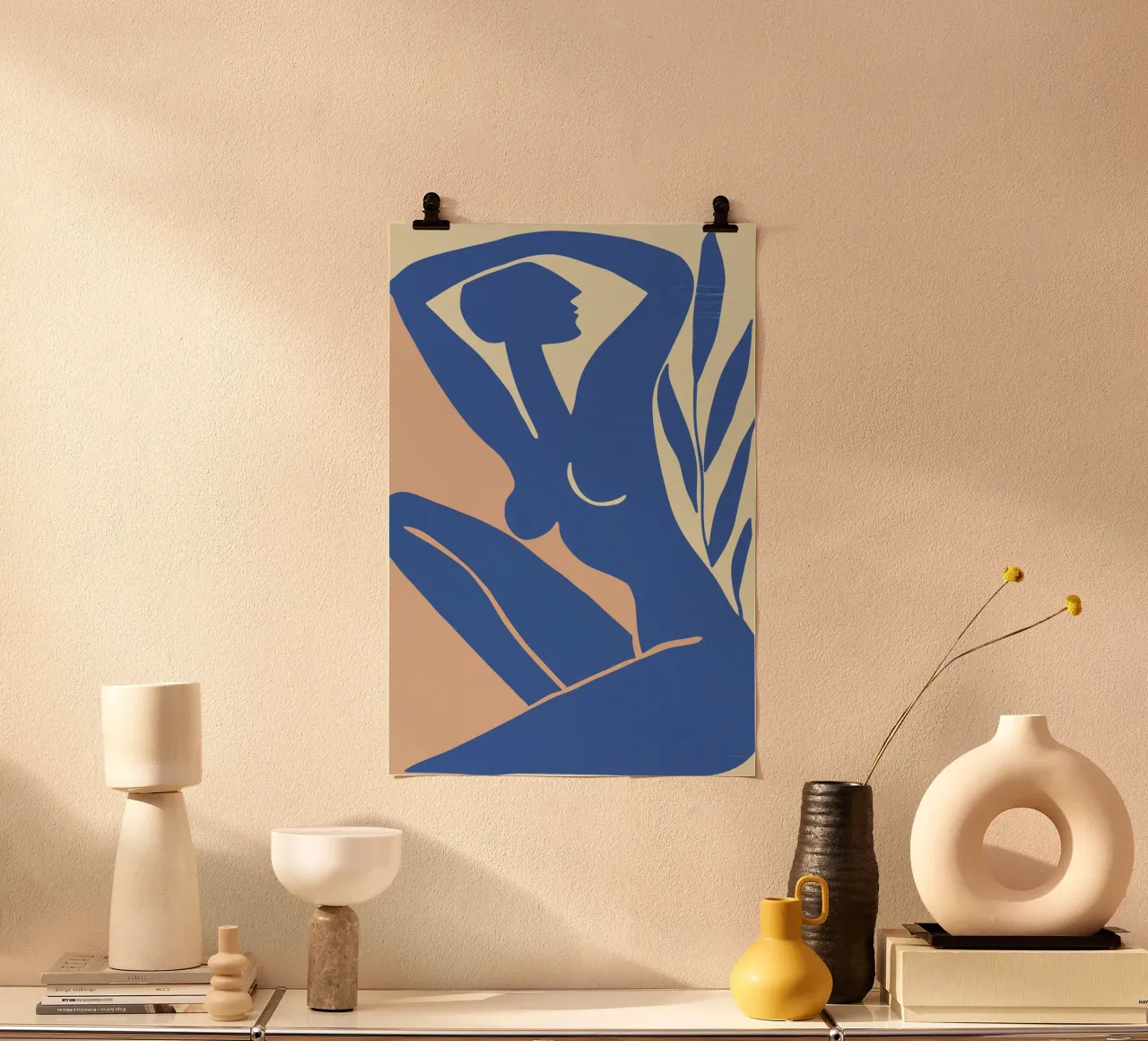 Blue Nude Woman | Abstract Minimalist Graphic Style poster by Autofocus