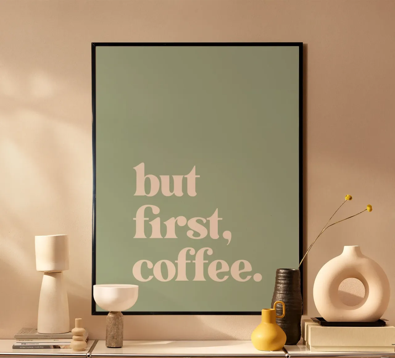 But First Coffee - Green carta hahnemühle da Print52