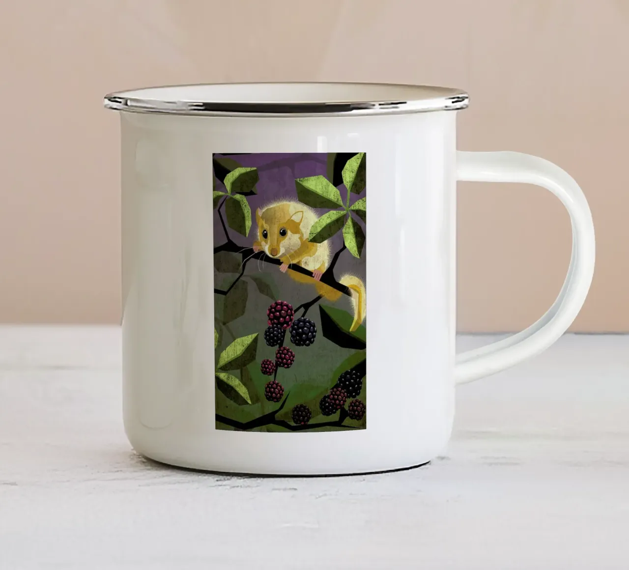 Haselmaus tazza in smalto da Sabrina Ziegenhorn