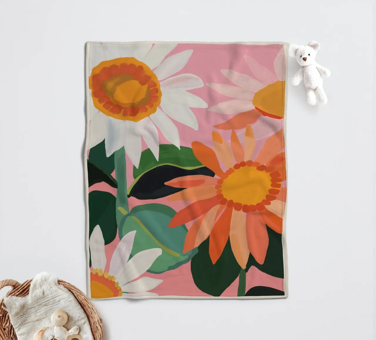 Sunflowers 20 fleece blanket by ThingDesign