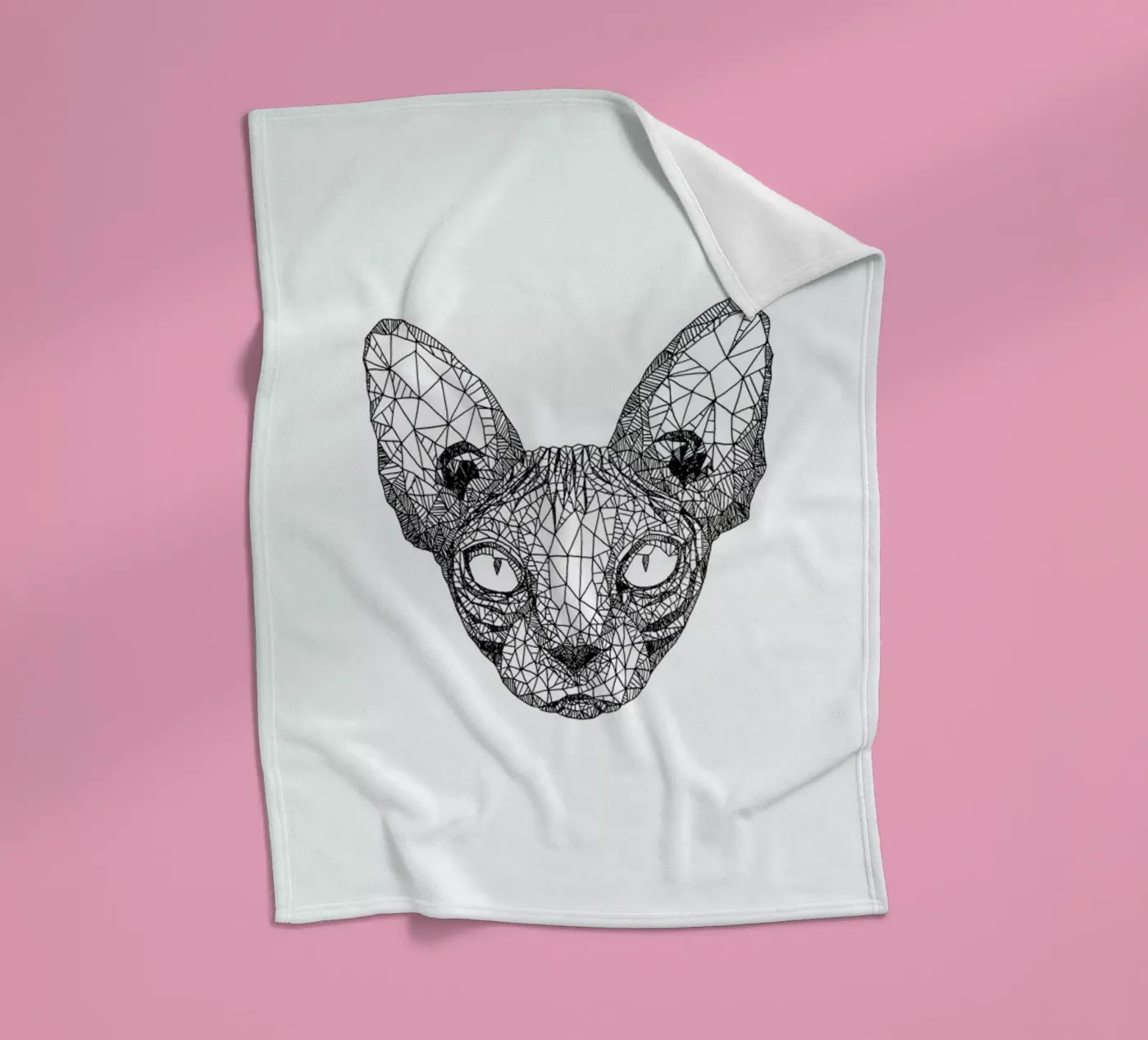 Sphynx Cat fleece blanket by Pen & Ink