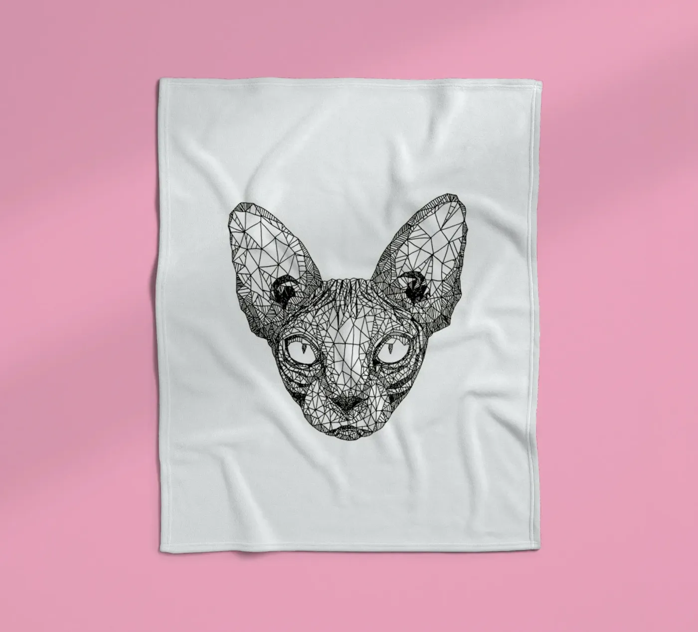 Sphynx Cat fleece blanket by Pen & Ink
