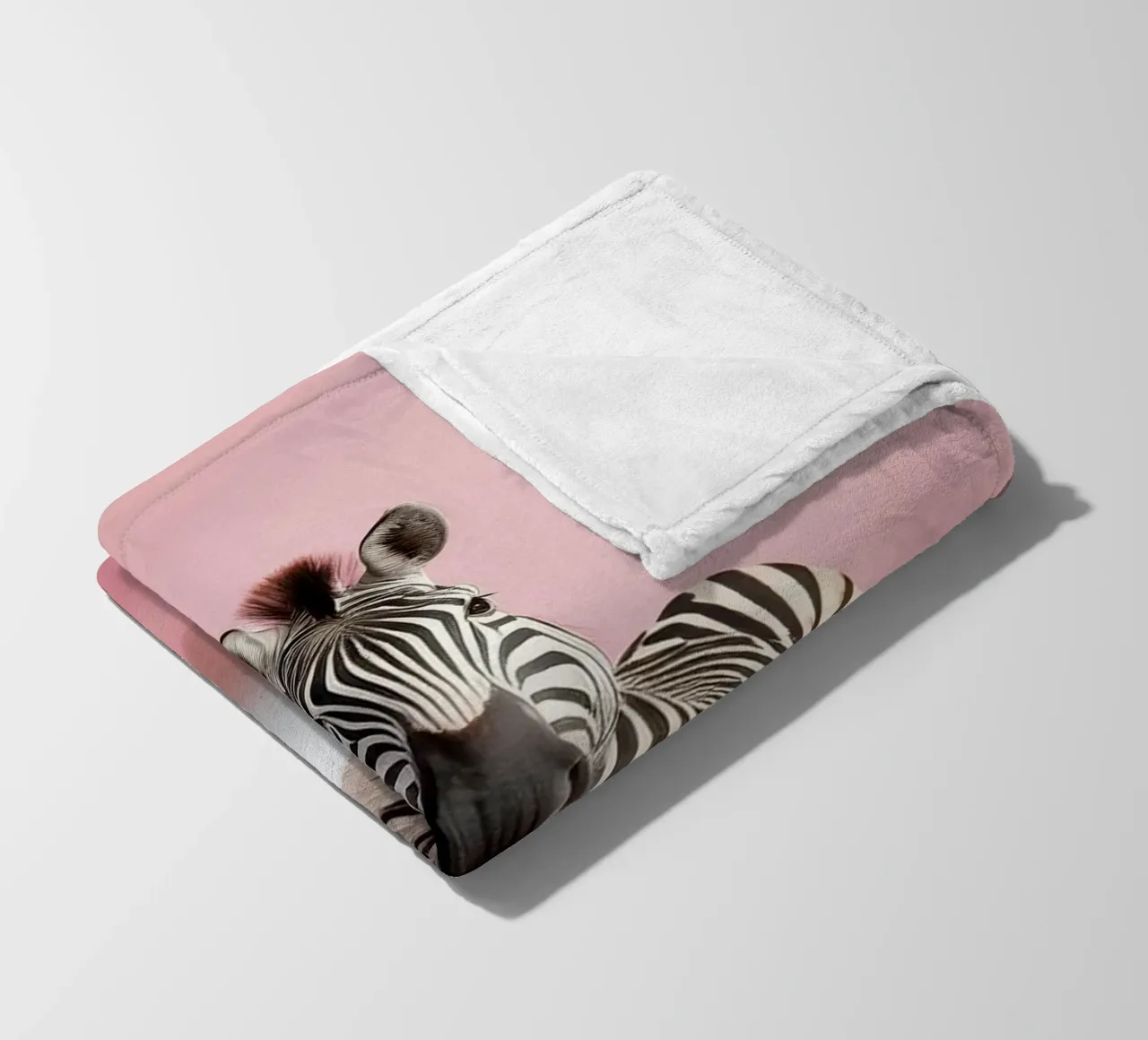 Verträumtes Zebra auf einer Wolke: Skurrile Tier Wand Kunstdruck Fleecedecke von FlexiDesignsByK