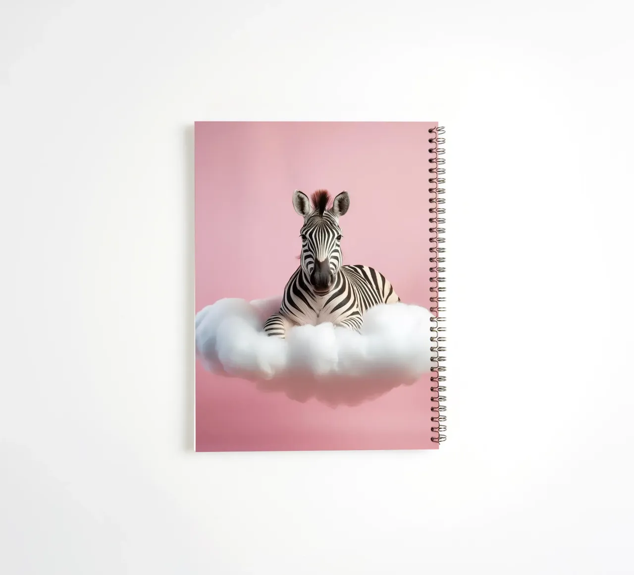 Dreamy Zebra on a Cloud: Whimsical Animal Wall Art Print spiral notebook by FlexiDesignsByK
