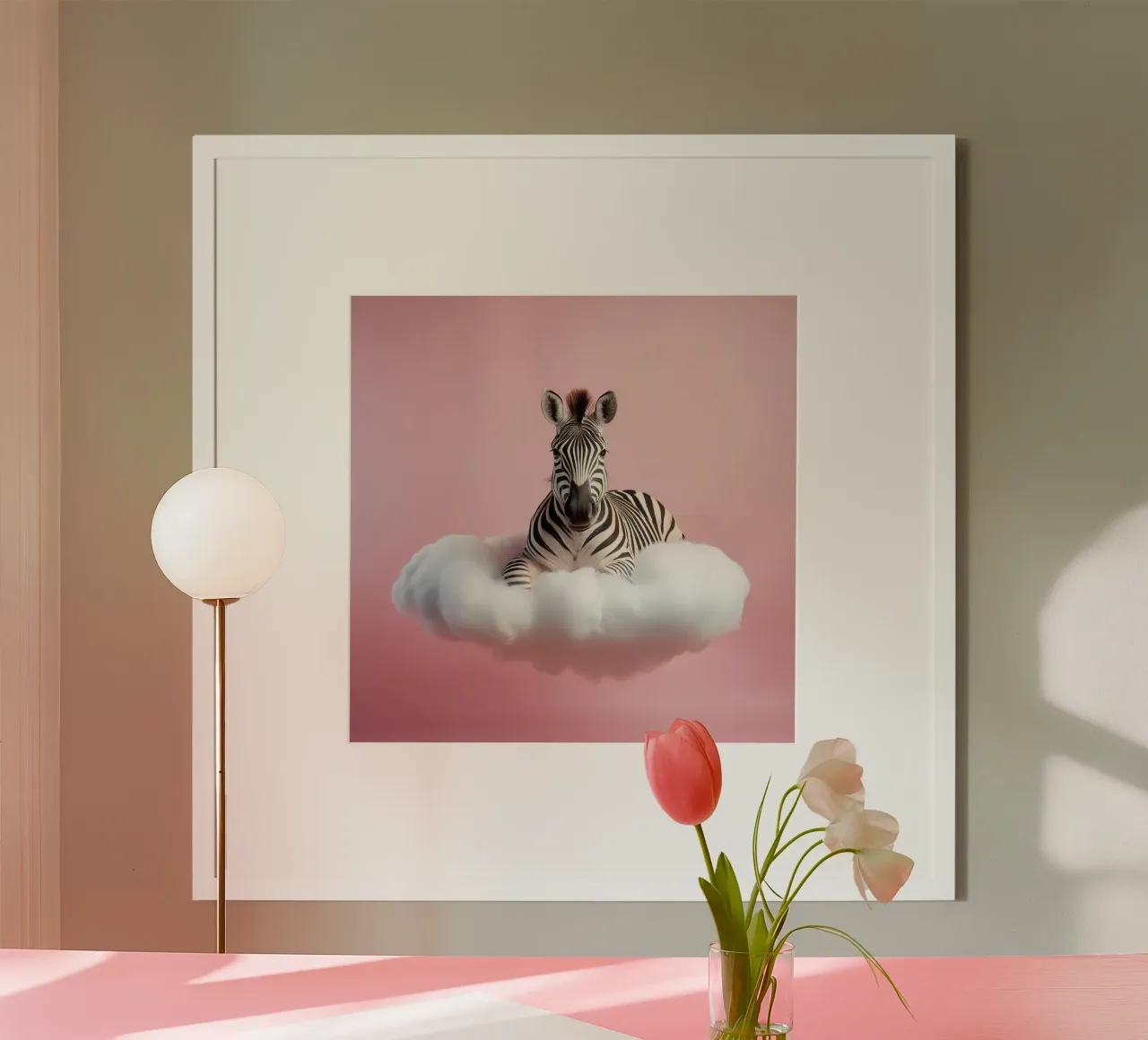 Dreamy Zebra on a Cloud: Whimsical Animal Wall Art Print hahnemühle by FlexiDesignsByK