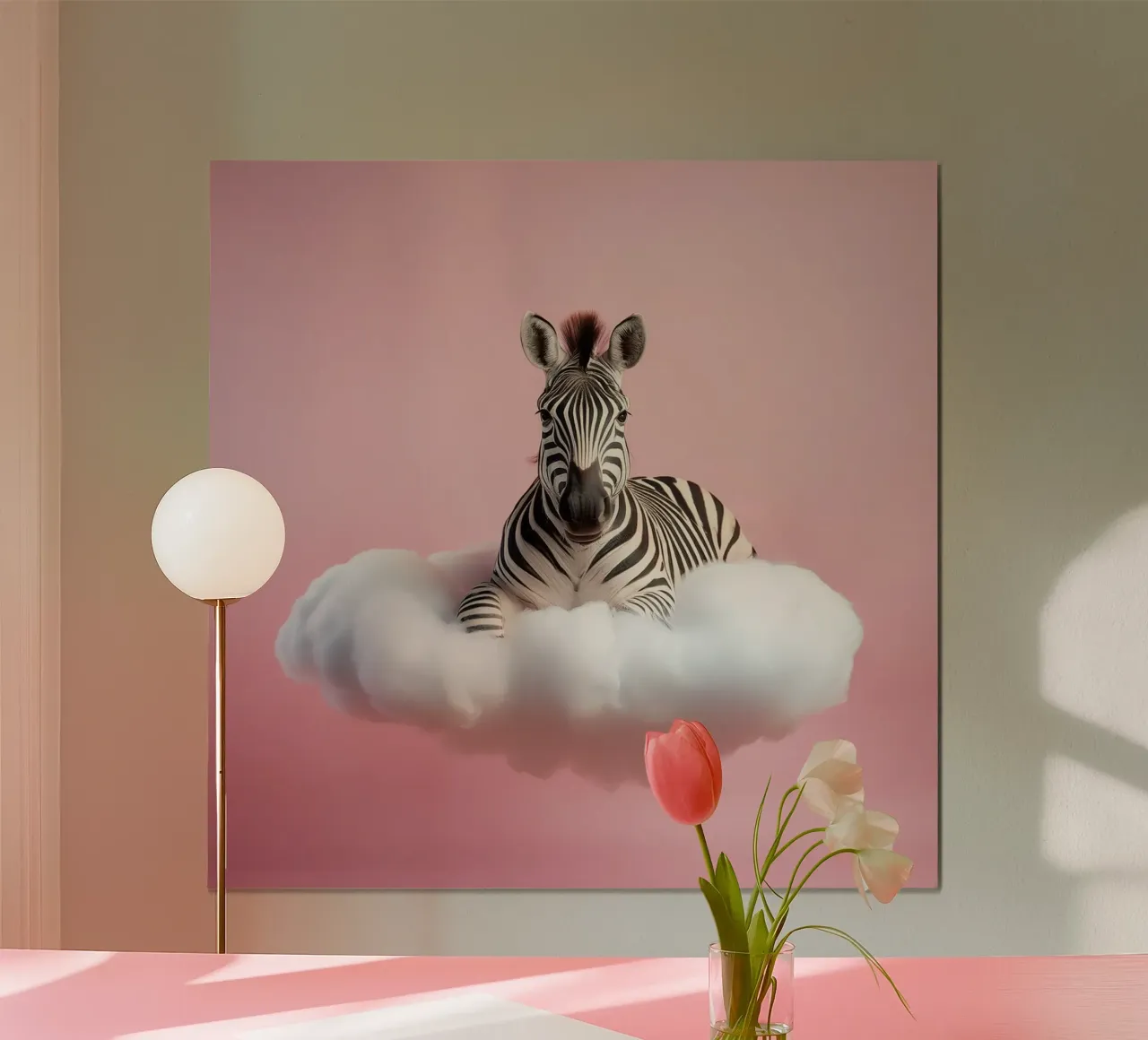 Dreamy Zebra on a Cloud: Whimsical Animal Wall Art Print hahnemühle by FlexiDesignsByK