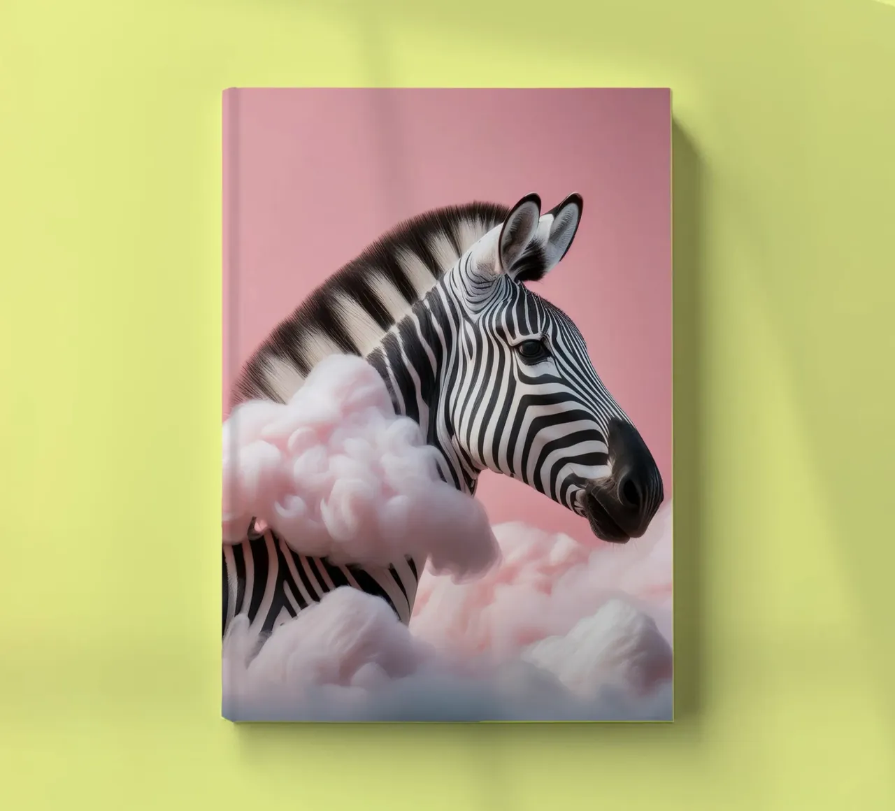 Dreamy Zebra in Pink Clouds: Whimsical Animal Wall Art Print notebook by FlexiDesignsByK