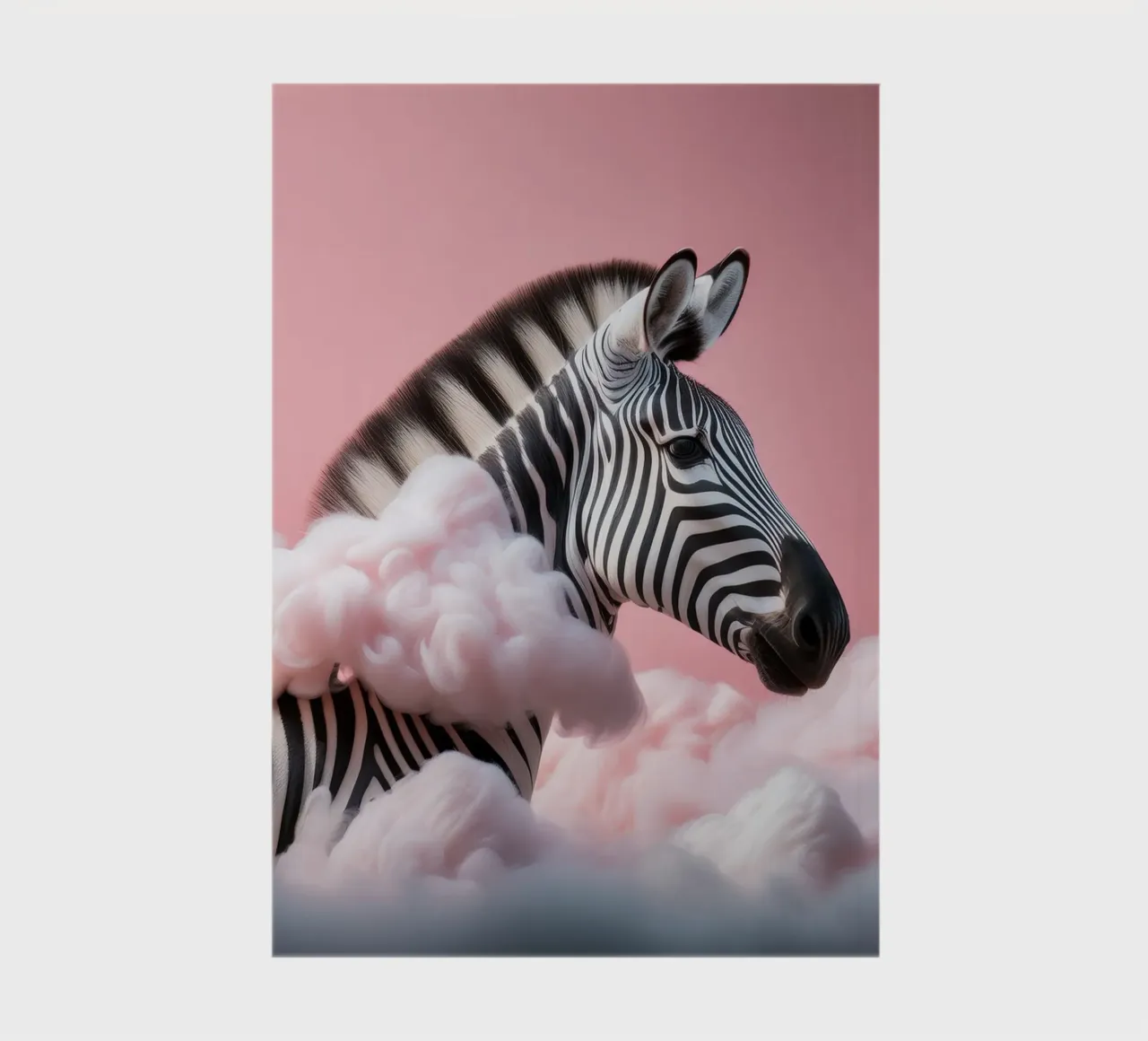 Dreamy Zebra in Pink Clouds: Whimsical Animal Wall Art Print notebook by FlexiDesignsByK