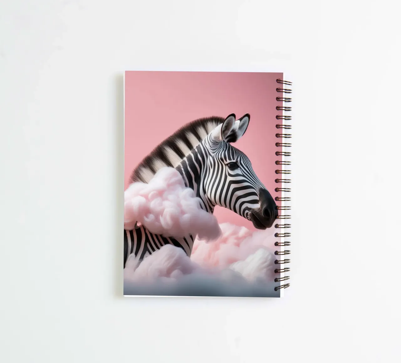 Verträumtes Zebra in rosa Wolken: Skurrile Tier Wand Kunstdruck Ringbuch von FlexiDesignsByK