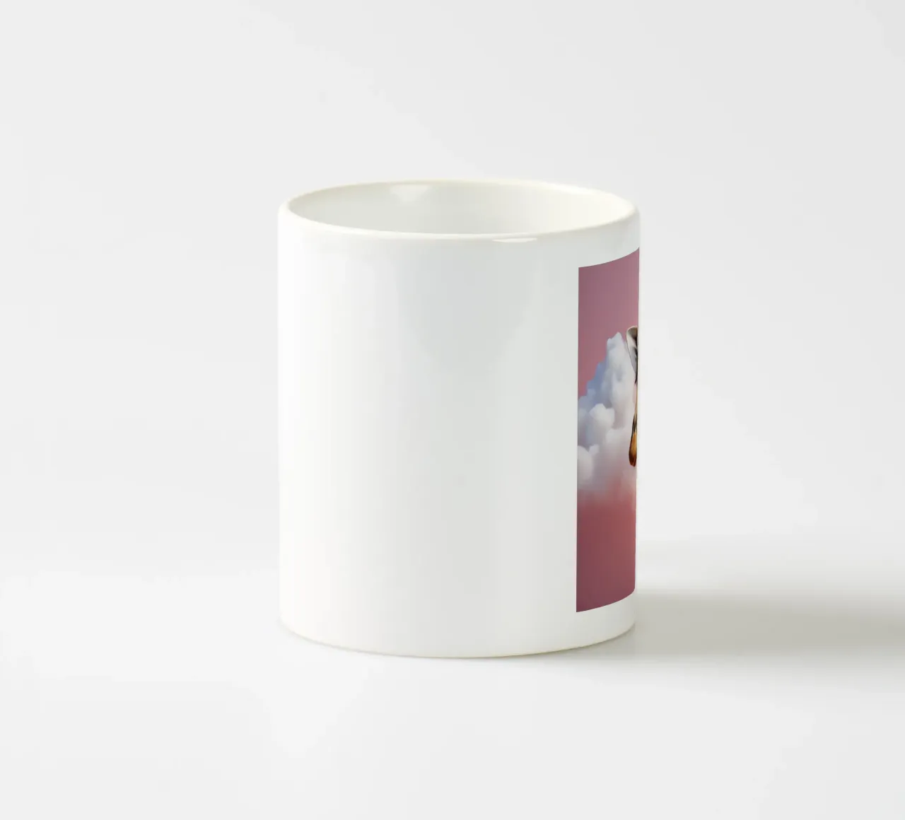 Elegant Giraffe with Flowers & Clouds: Whimsical Wall Art ceramic mug by FlexiDesignsByK