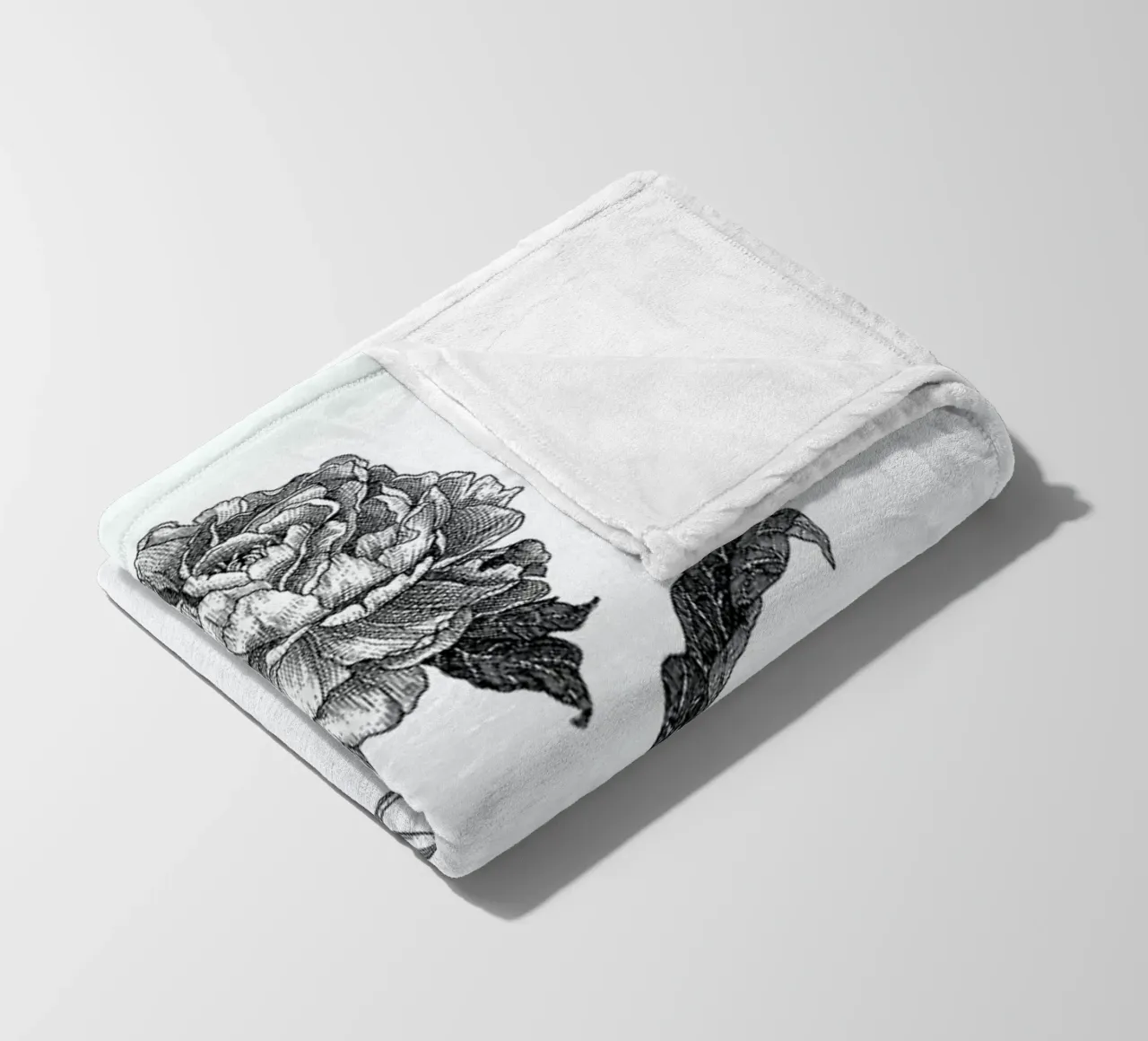 Peony fleece blanket by Pen & Ink