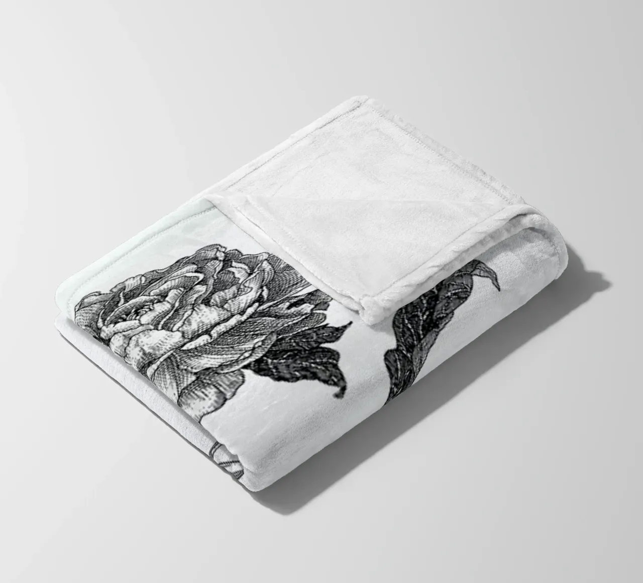 Peony fleece blanket by Pen & Ink