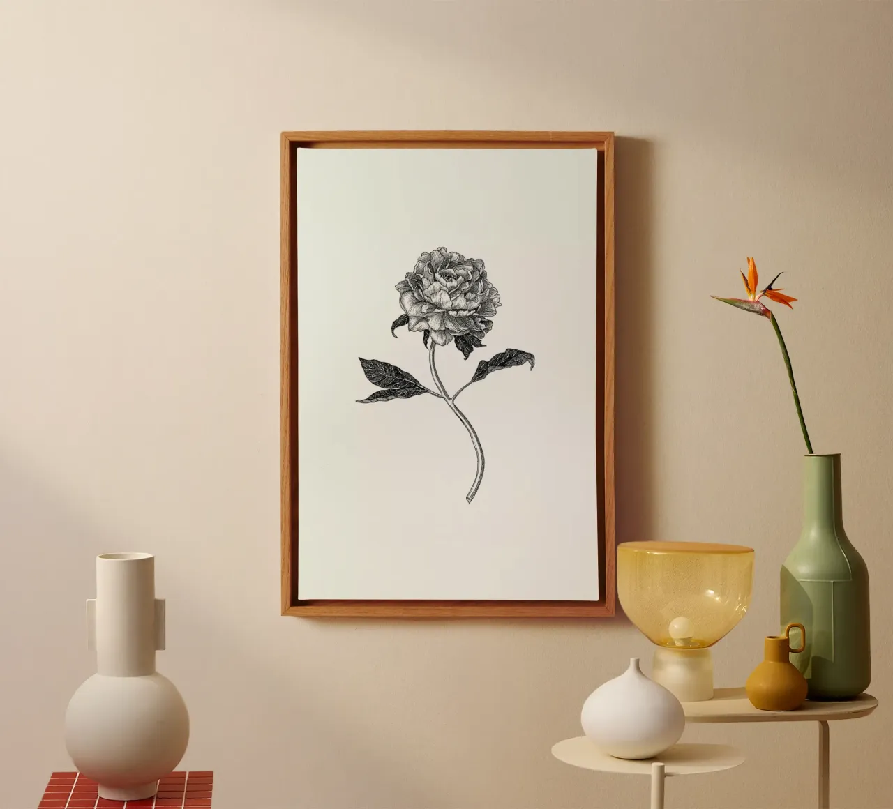 Peony canvas by Pen & Ink