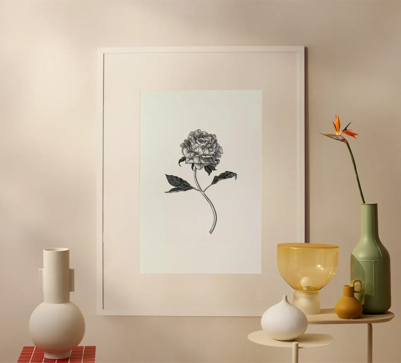 Peony poster da Pen & Ink