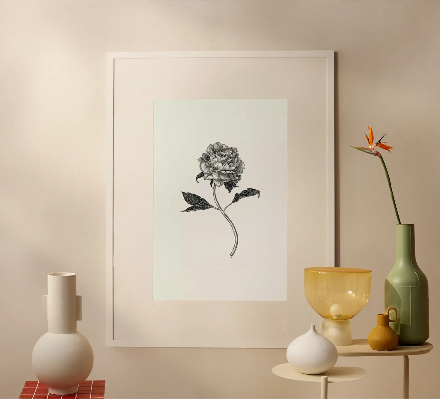 Peony poster da Pen & Ink