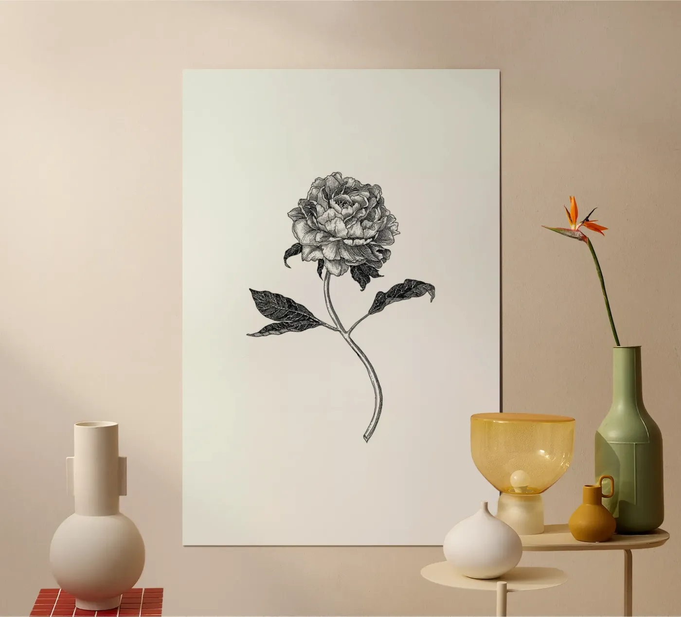 Peony poster da Pen & Ink