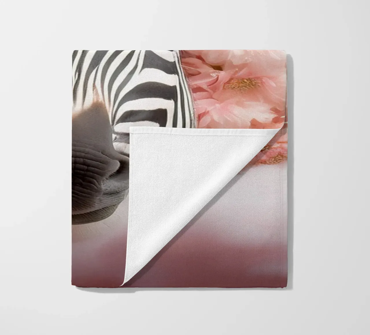 Dreamy Zebra with Flowers & Clouds: Whimsical Wall Art beach towel by FlexiDesignsByK