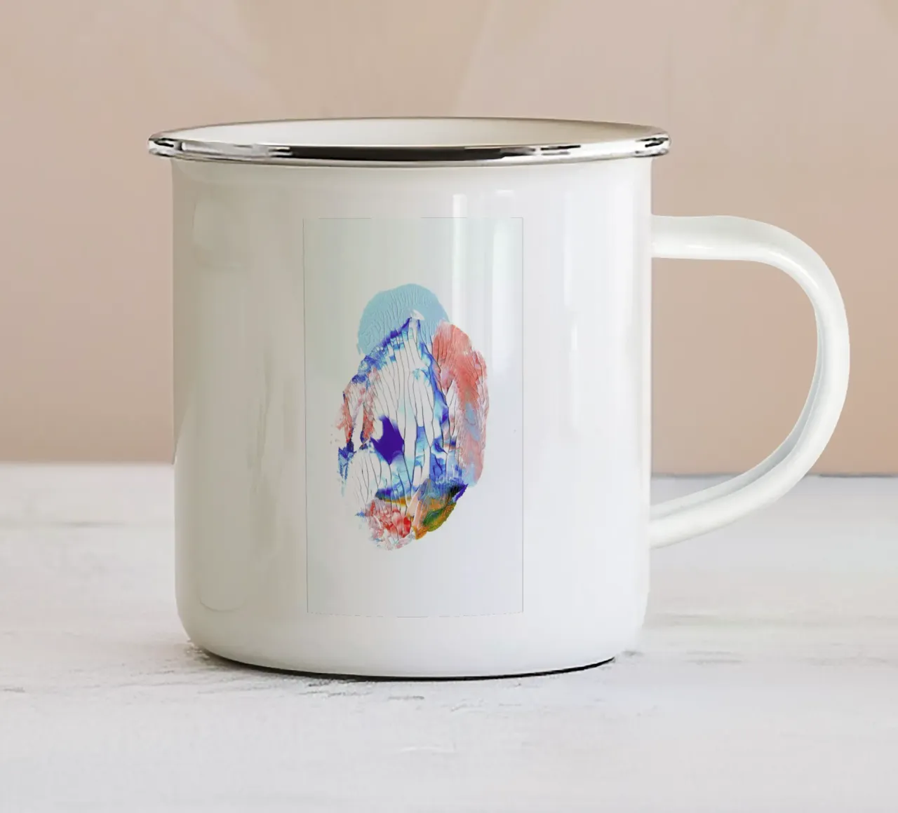 Holy Smudge (Blue&white) tazza in smalto da BlauMaschine