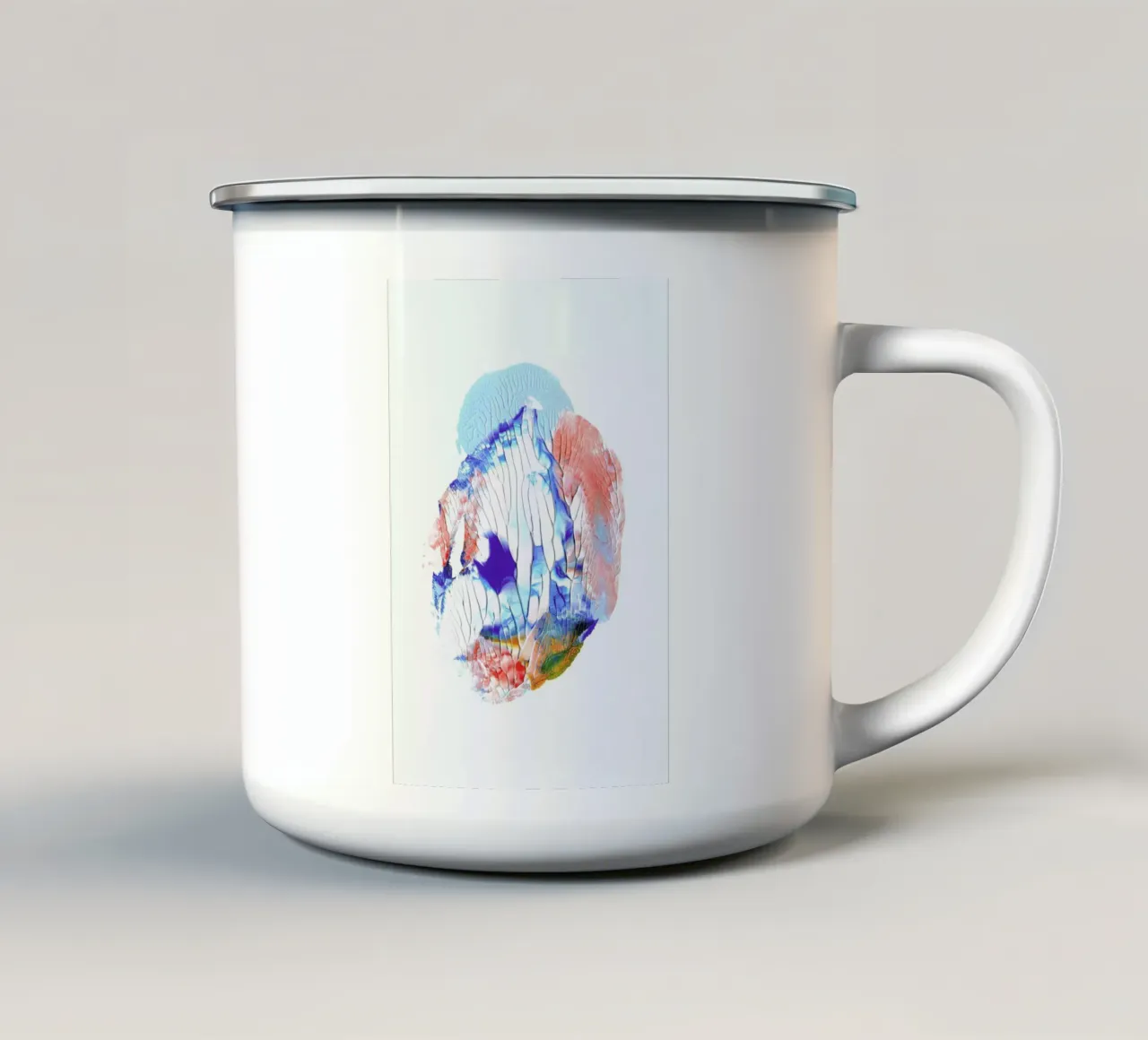 Holy Smudge (Blue&white) tazza in smalto da BlauMaschine