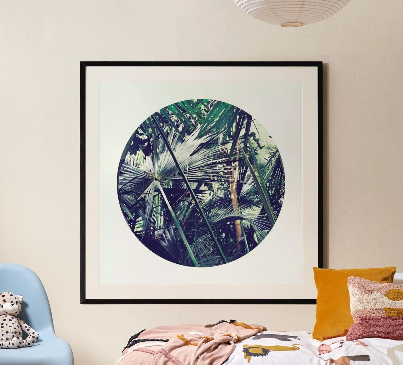 Into the Tropics (Green) poster with aluminum frame by BlauMaschine