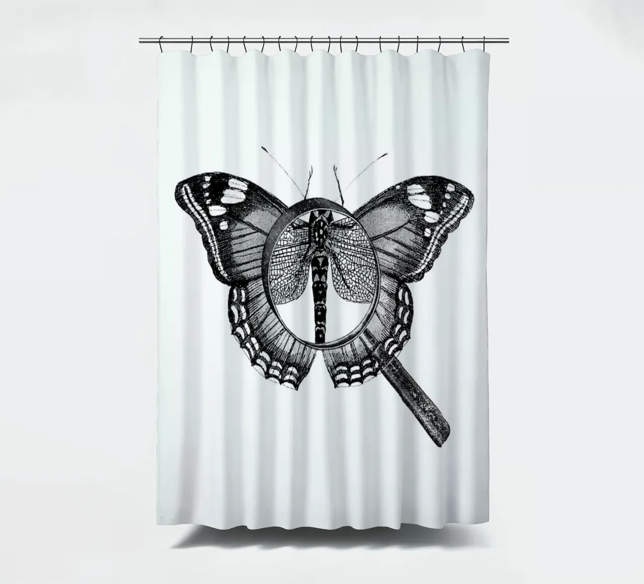 Loeping Good (Butterfly) shower curtain by BlauMaschine