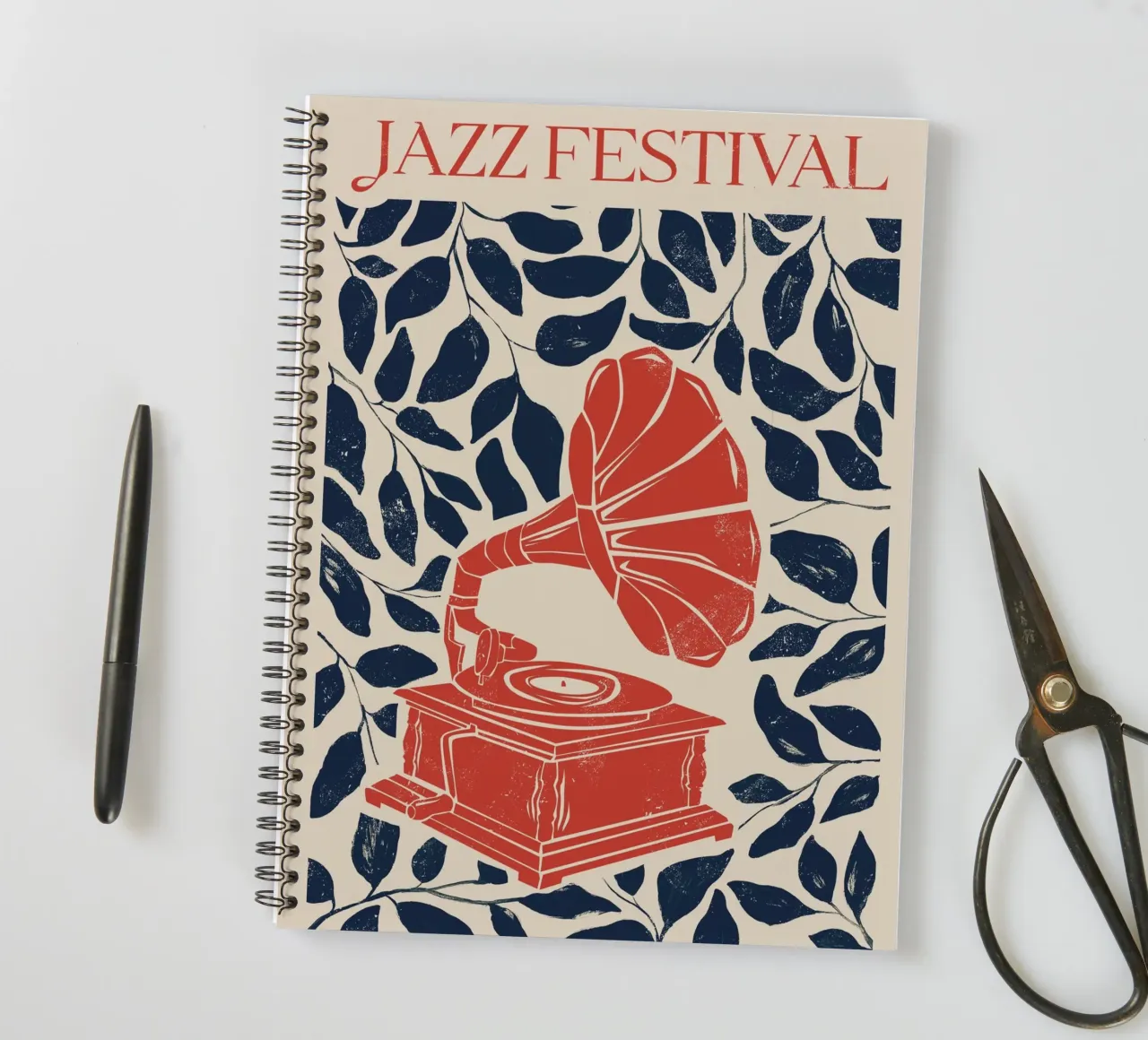 Gramaphone spiral notebook by Indigo Rain