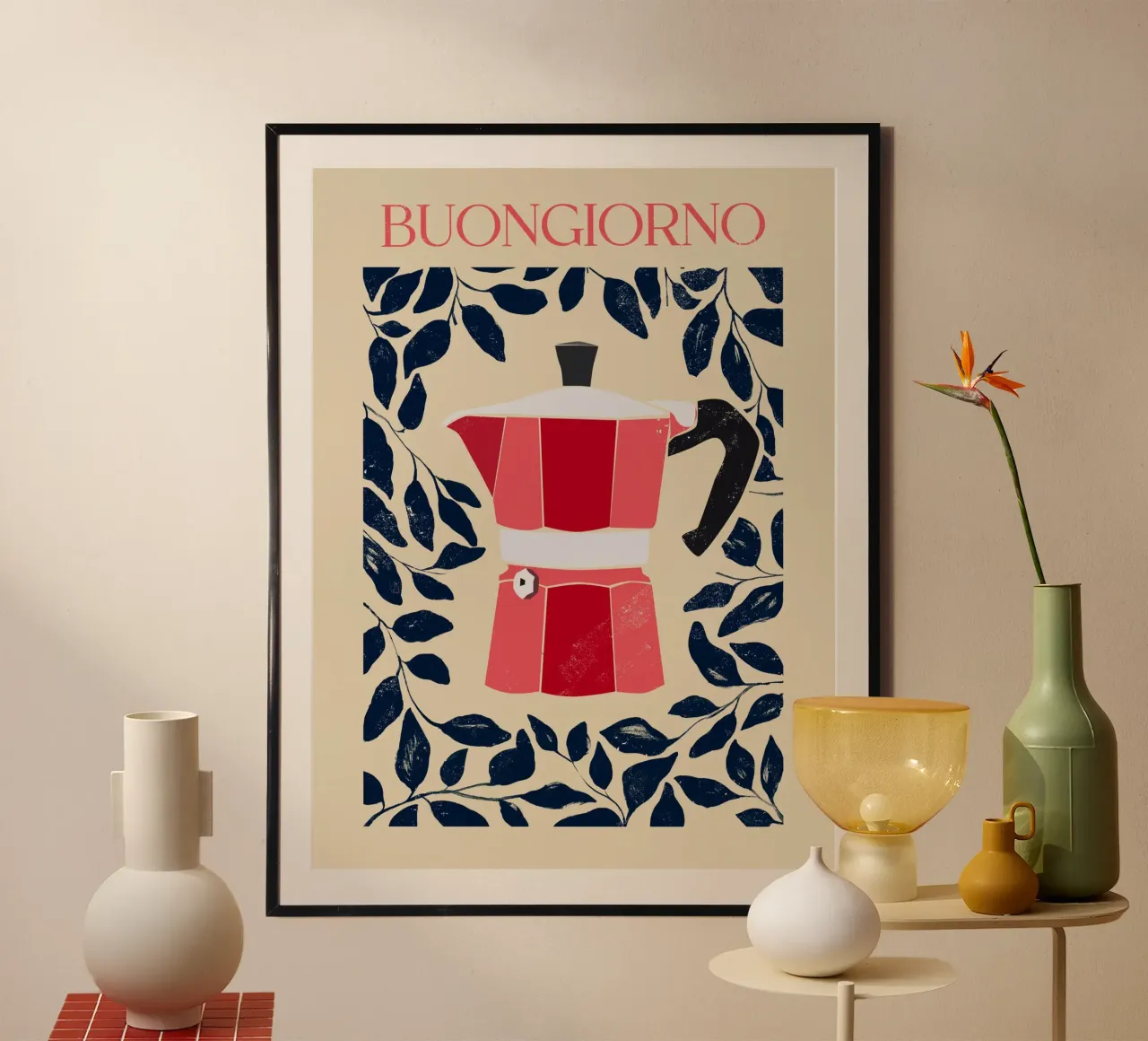 Good morning poster with plastic frame by Indigo Rain