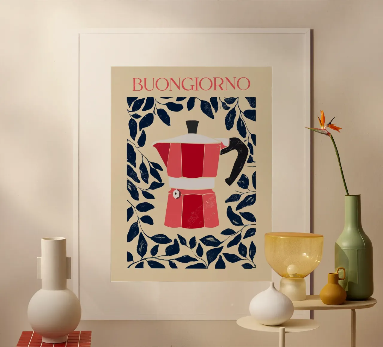 Good morning poster with plastic frame by Indigo Rain