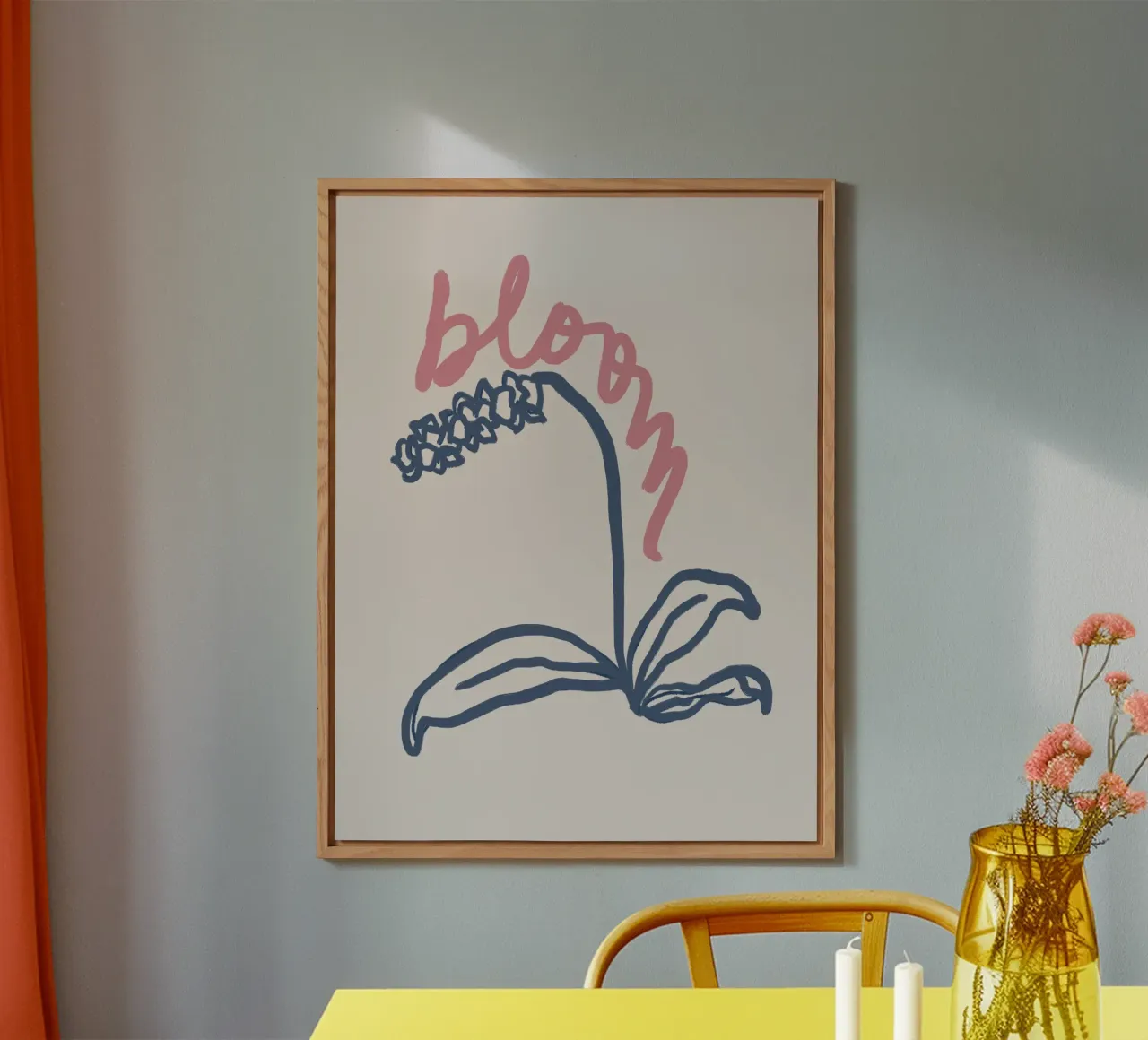 Bloom - Floral Line Art alluminio dibond da Magnific