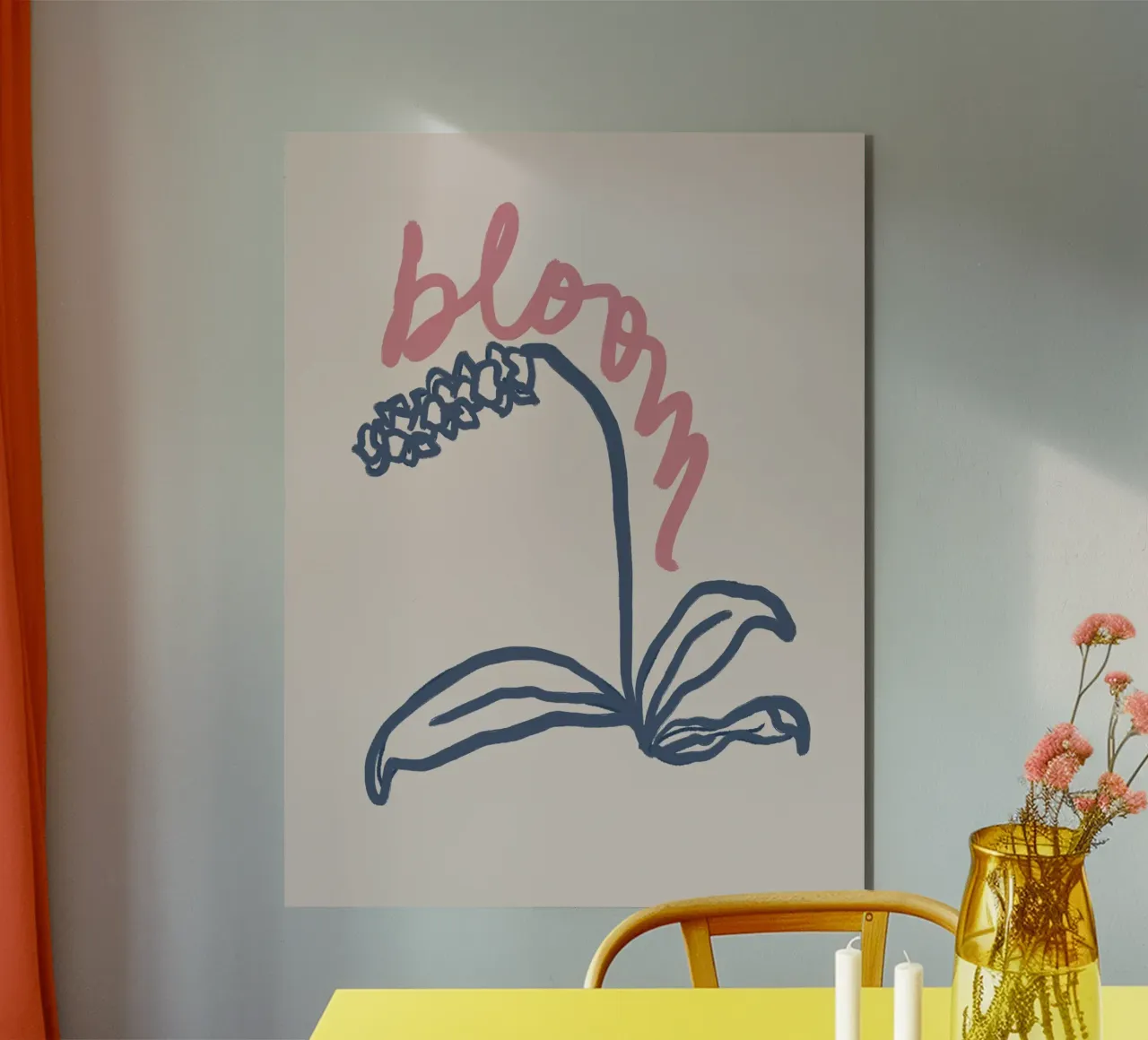 Bloom - Floral Line Art alluminio dibond da Magnific
