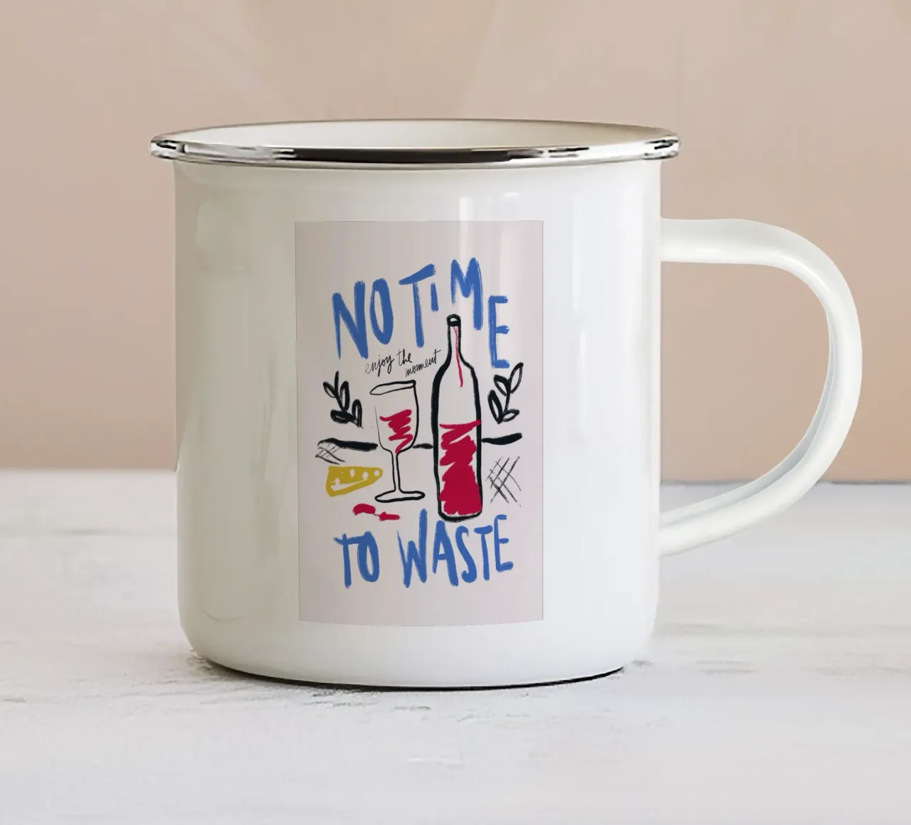 No Time to Waste tazza in smalto da Magnific