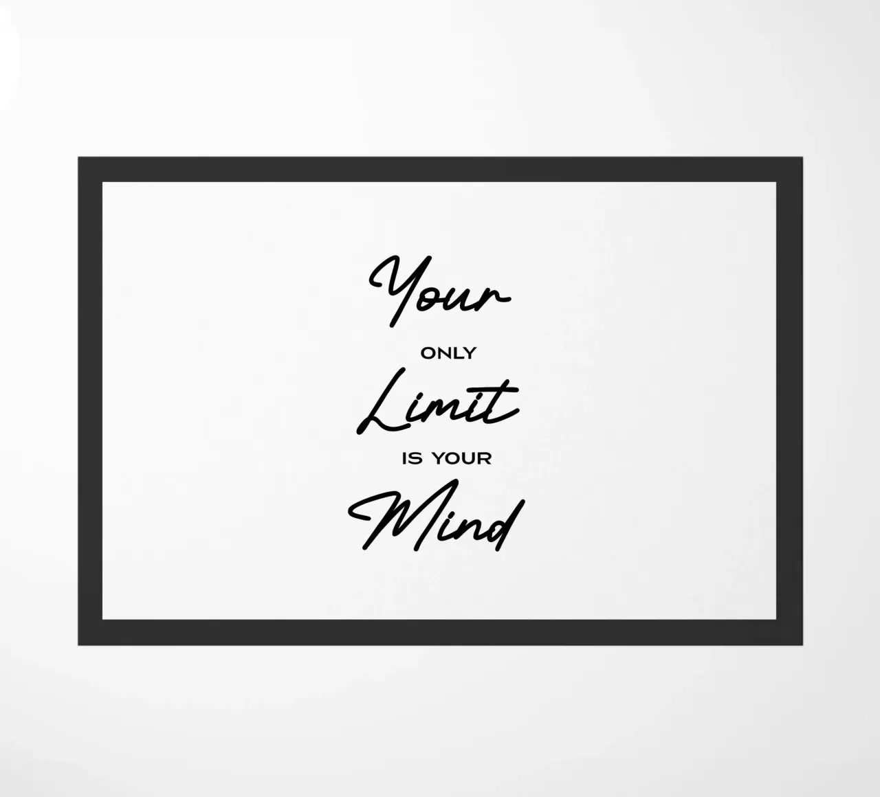 Your Only Limit Is Your Mind Minimalist Typography doormat by YV TYPOGRAPHY