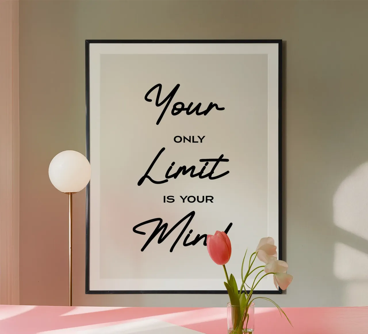 Your Only Limit Is Your Mind Minimalist Typography hahnemühle by YV TYPOGRAPHY