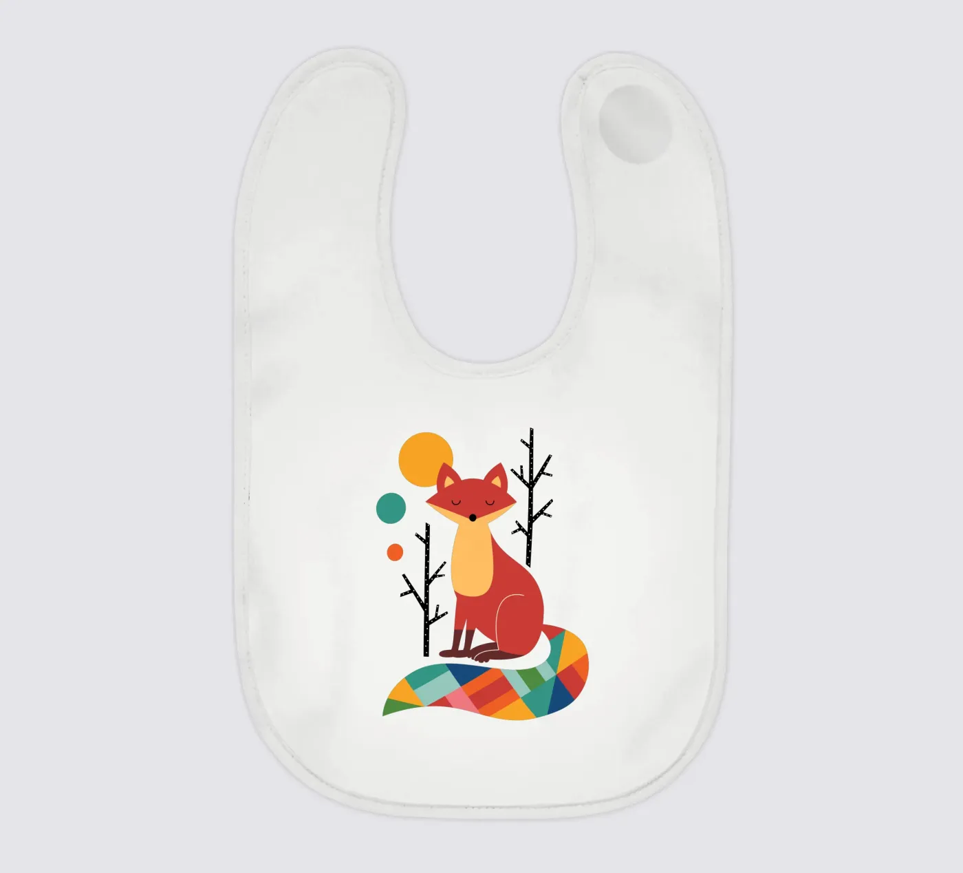 Rainbow Fox baby slabbetje van Andy Westface