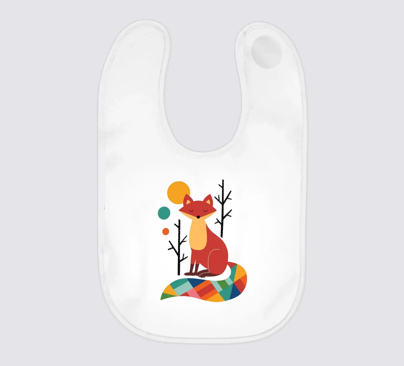 Rainbow Fox baby slabbetje van Andy Westface