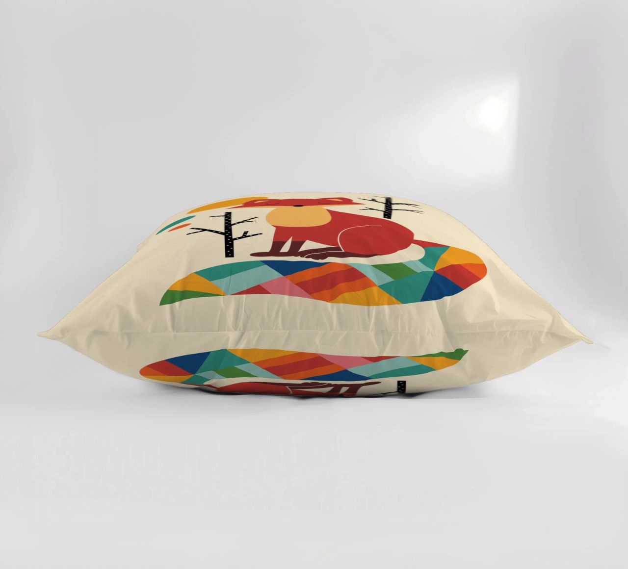 Rainbow Fox decorative cushion by Andy Westface