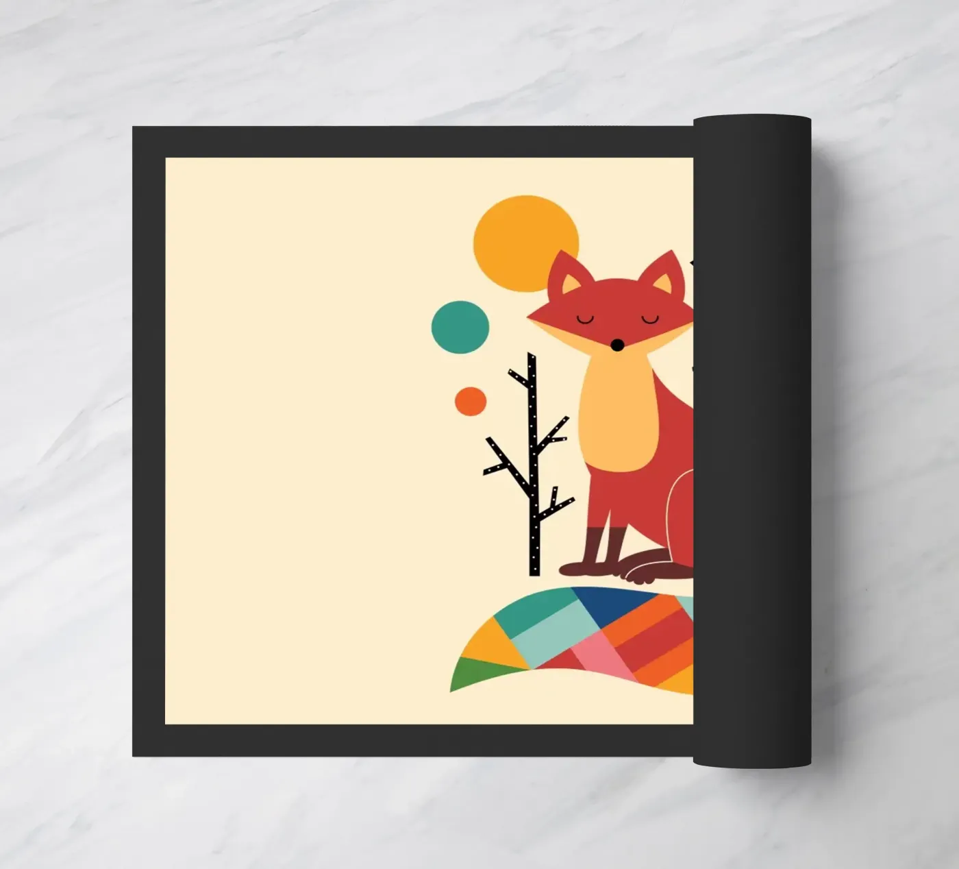 Rainbow Fox doormat by Andy Westface