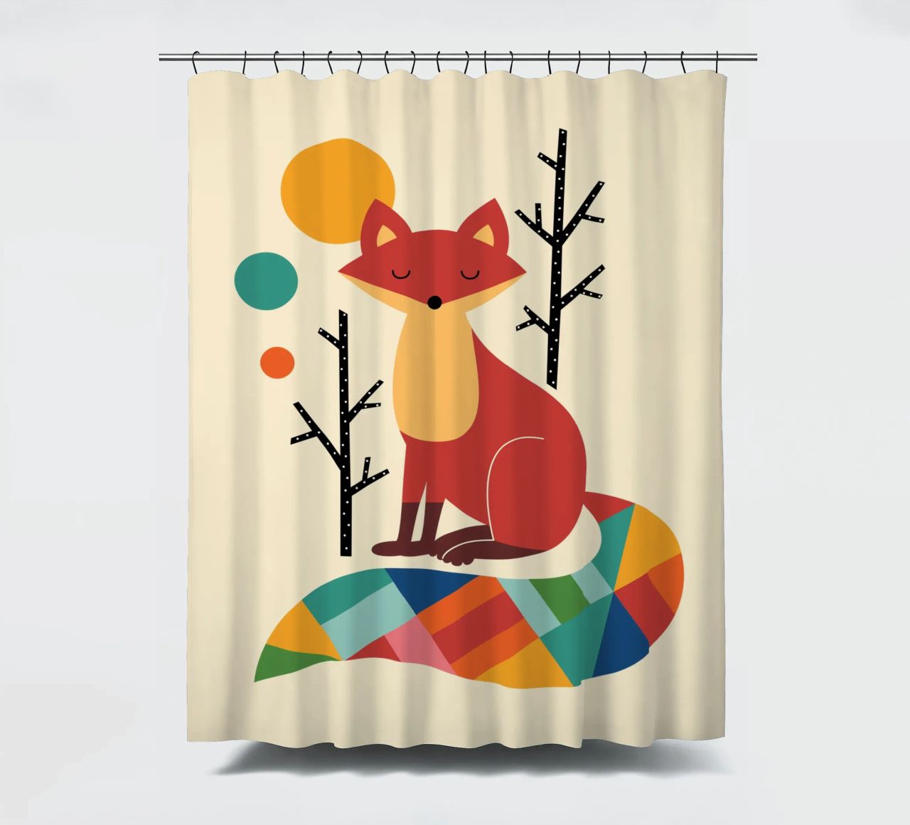 Regenbogenfuchs Duschvorhang von Andy Westface