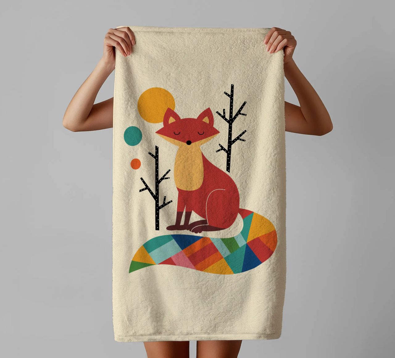 Regenbogenfuchs Handtuch von Andy Westface