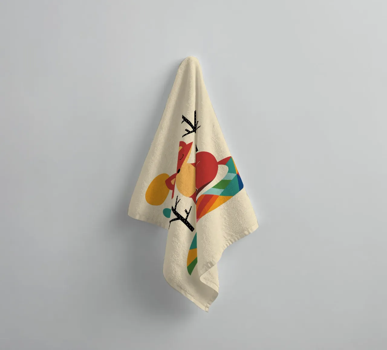 Regenboogvos badhanddoek van Andy Westface