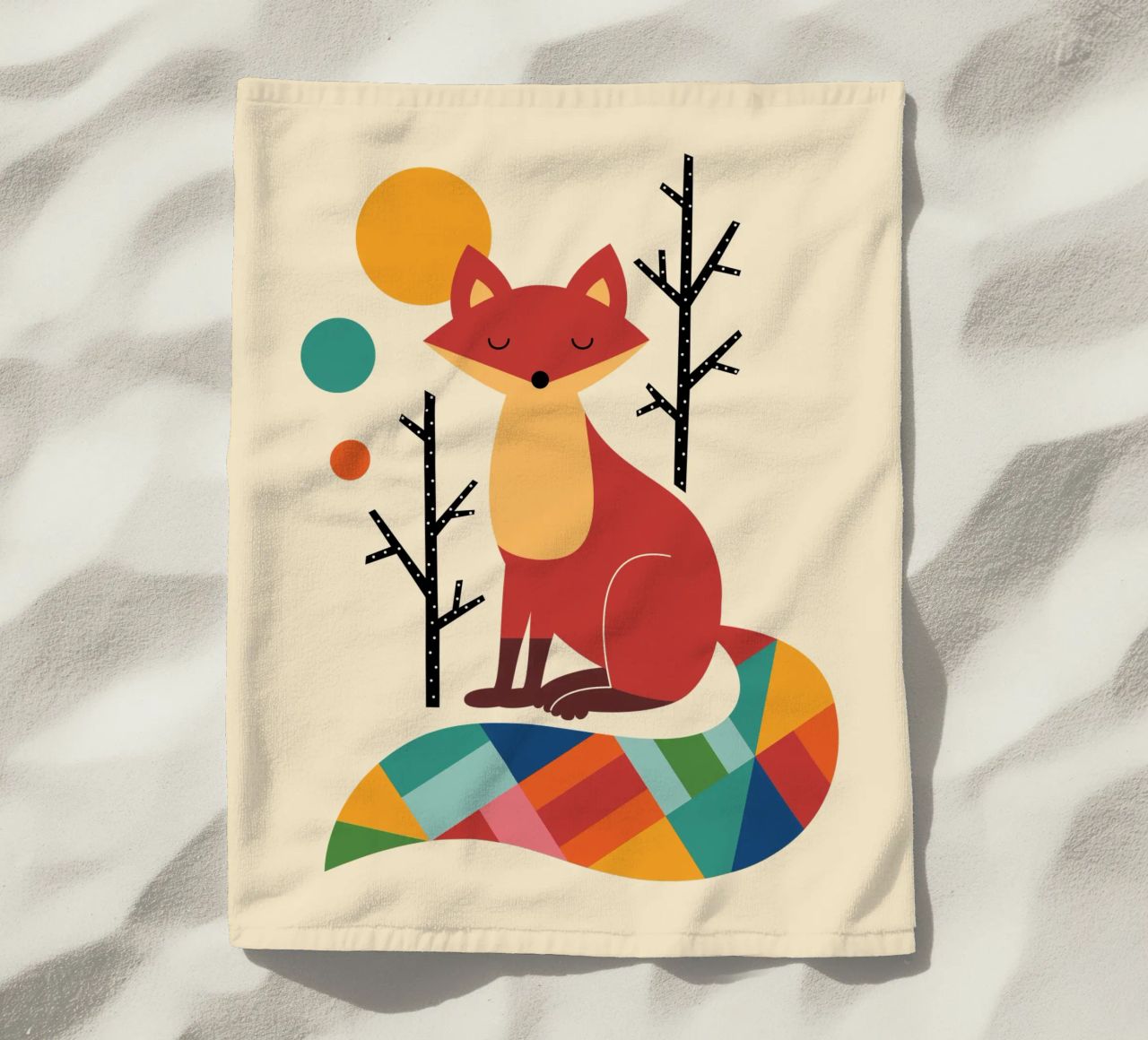 Regenbogenfuchs Strandtuch von Andy Westface